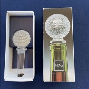 Antique Mikasa Textured Clear Glass Bottle Stopper